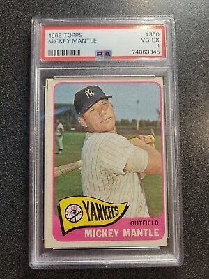 1965 TOPPS BASEBALL 350 MICKEY MANTLE PSA 4 VG EX HOF NEW YORK YANKEES