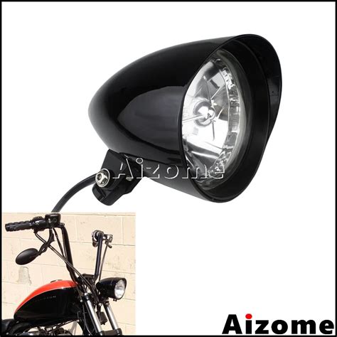 Alumínio 5 75 tri bar motocicleta farol 12v 60 55w viseira bala cabeça