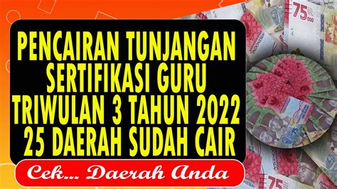 PENCAIRAN TUNJANGAN SERTIFIKASI GURU TRIWULAN 3 TAHUN 2022 25 DAERAH