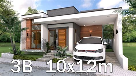 House Plans 10x10 with 3 Bedrooms full interior - SamHousePlans