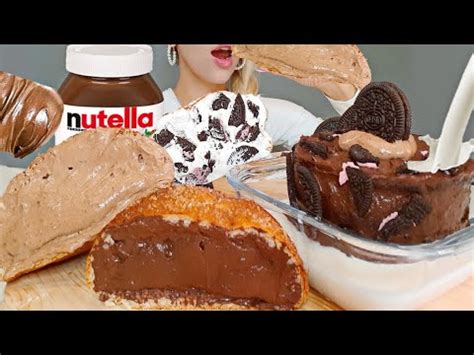 Asmr Nutella Choco Cake Milk Fresh Cream Bread Ganash Bread Oreo