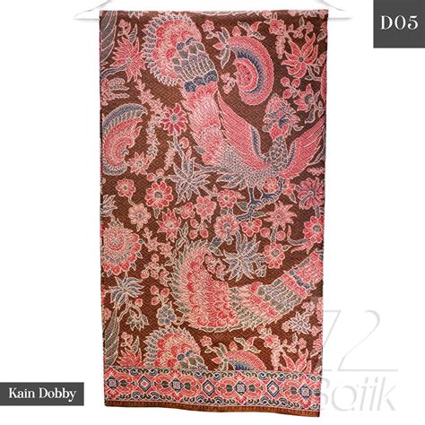 Jual Kain Batik Premium Bahan Dobby Motif Merak Sari Warna Merah Maroon