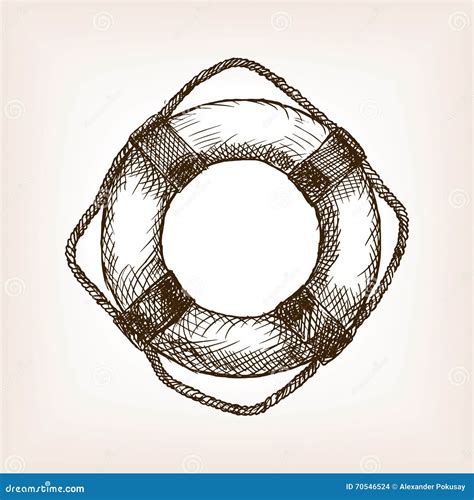 Lifebuoy Hand Drawn Sketch Style Vector Stock Vector Illustration Of