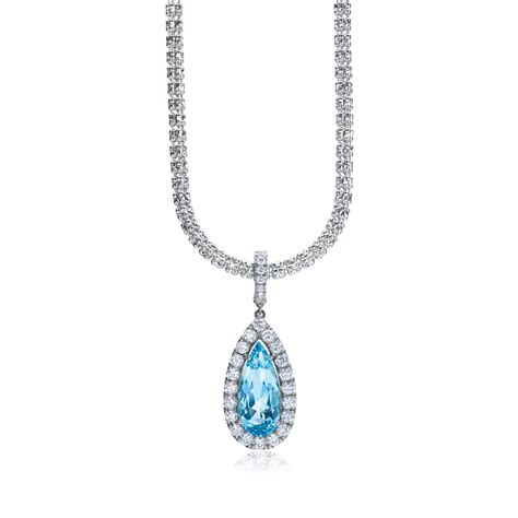 Aquamarine & Diamond Pendant on a ISparkle Chain – sidpottsinc