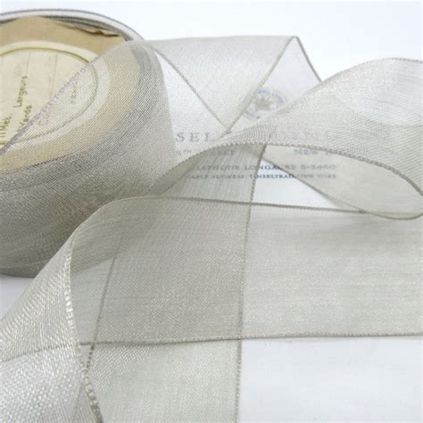 silver metallic sheer gauze ribbon   tinsel trading