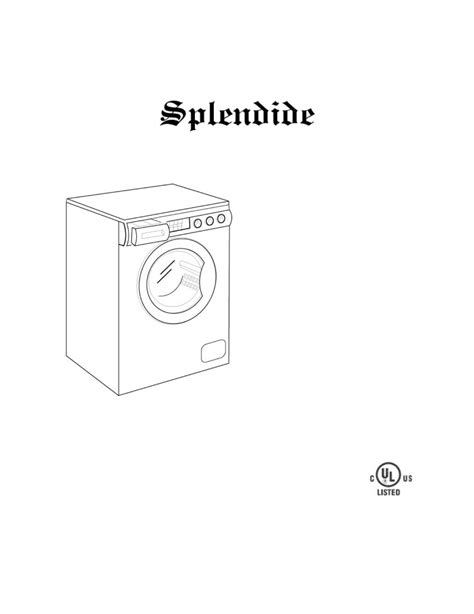 Splendide Washerdryer Wdc1024m User Guide