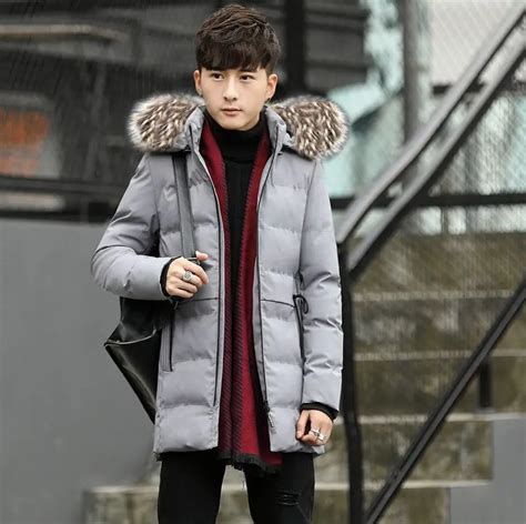 Nueva Chaqueta Coreana De Invierno Para Hombre Abrigo Largo Entallado