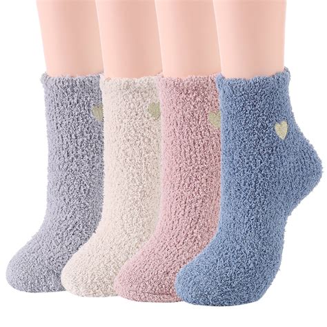 American Trends Warm Cozy Socks For Women Softest Fuzzy Socks Winter Slipper Socks Casual