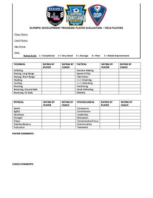 Soccer Player Evaluation Form 2020 2024 Fill And Sign Printable