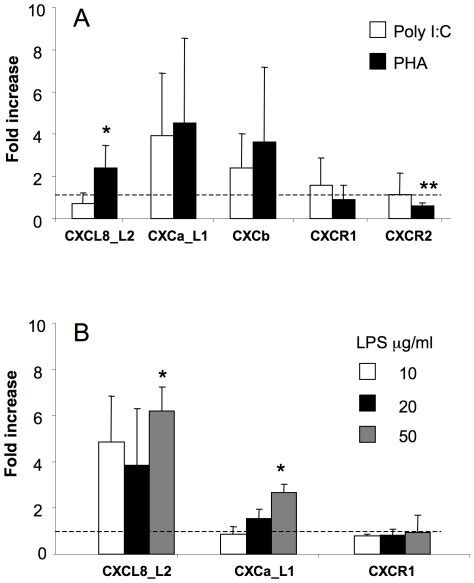 Expression Of Chemokine Cxcl8l2 Cxcal1 Cxcb And Chemokine