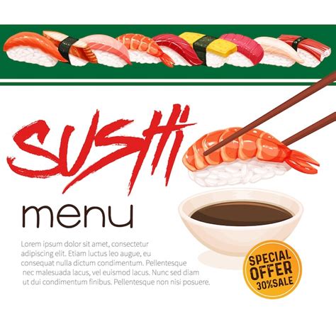 Barra De Sushi Munu Cartel De Promoción De Comida Japonesa Para Tienda