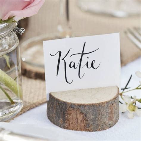 Wooden Tree Stump Place Card Holders By The Wedding Of My Dreams