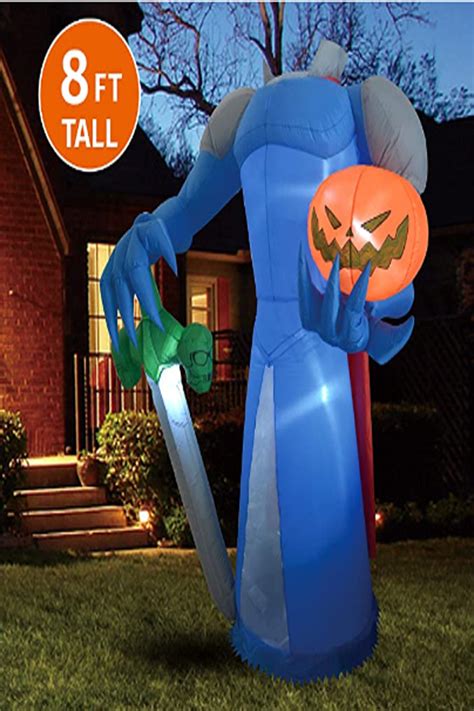 Halloween Ft Inflatable Pumpkin Knight With Build In Leds Blow Up