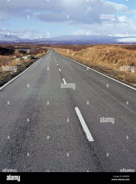 Road Through Scottish Highlands Stock Photo Alamy