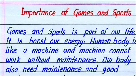 Importance Of Games And Sports Essay In English Essay On Importance