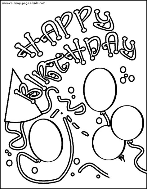 Birthday Color Page Coloring Pages For Kids Holiday And Seasonal