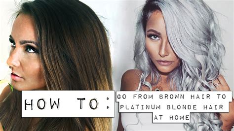 How To Go From Brown Hair To Platinum Blonde At Home Youtube