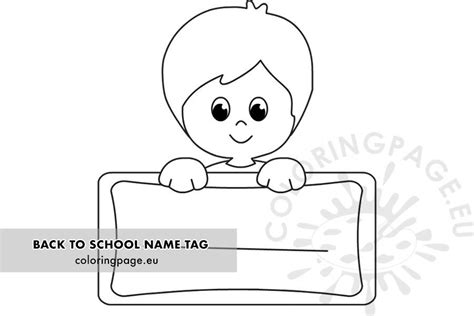 Printable Boy school label – Coloring Page