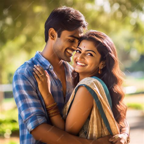 Premium Ai Image Happy Young Indian Couple Loving Each Other Perfect Skin The Surrounding