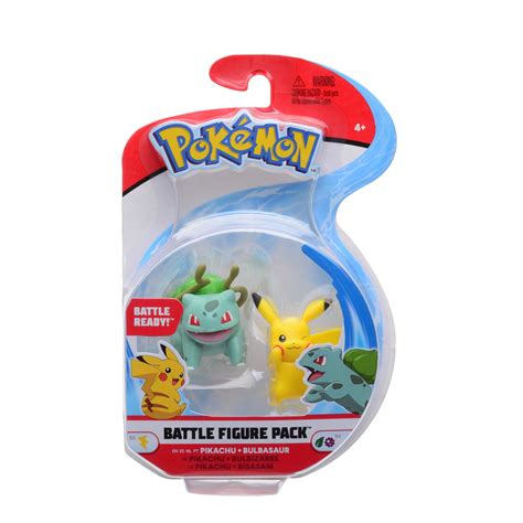 Pokémon Battle Figure 2 Pack Features 2 inch Bulbasaur Pikachu