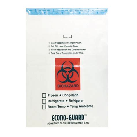 Econo Guard Tamper Evident Specimen Bags One Case Of Specimen