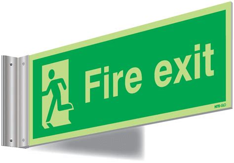 Nite Glo Fire Exit Man Left Corridor Signs