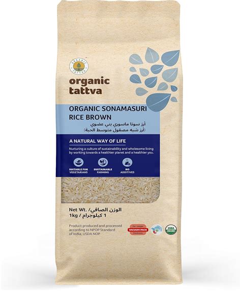 Organic Tattva Sonamasuri Brown Rice 1 Kg Amazonae Grocery