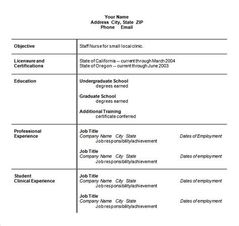 Free 8 Sample Nursing Resume Templates In Pdf Ms Word Psd