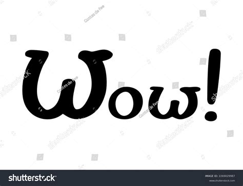 Wow Exclamation Word Hand Written Lettering Stock Vector (Royalty Free ...