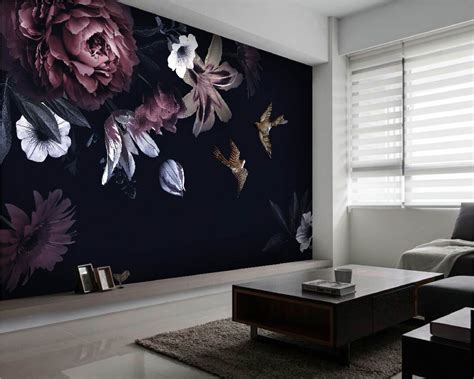 Peony Lily Flowers Wallpaper Peel And Stick Wallpaper Removable