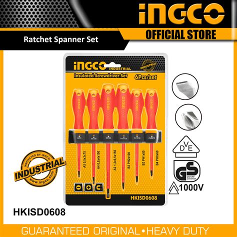 Ingco Hkisd Pcs Insulated Screwdriver Set V Round Shank Iht