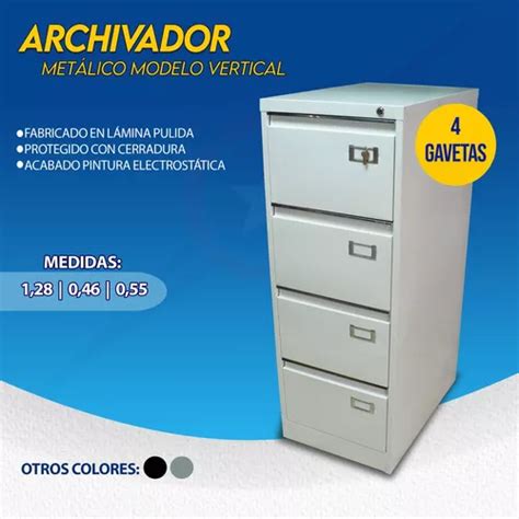 Archivadores Metálicos Vertical 4 Gavetas Oficina MercadoLibre