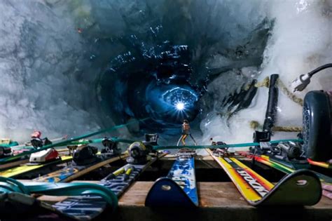 A Unique Adventure Boating In An Ice Cave Beneath Austrian Slopes