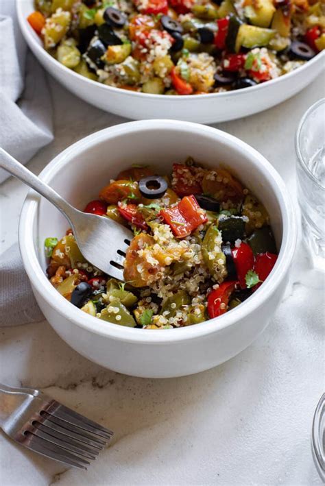 Mediterranean Quinoa Salad With Roasted Vegetables