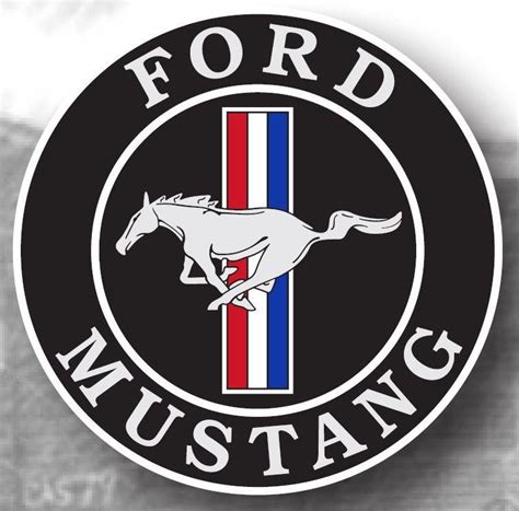 Ford Mustang Logo With American Flag Stripes