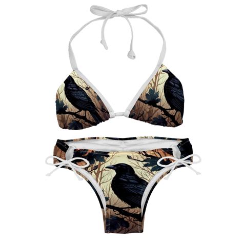 Crow Swim Wear Bikini Set With Detachable Sponge Adjustable Strap Two Pack For Versatile