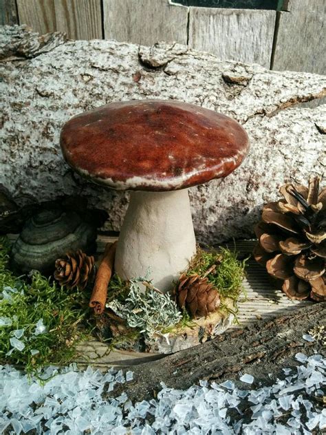 Keramik Pilz Rustikal Herbstdekotischdeko Etsy Stuffed Mushrooms