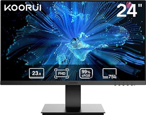 KOORUI 24 Inch FHD Monitor Ultra Slim Bezels 75Hz VA Display 5ms