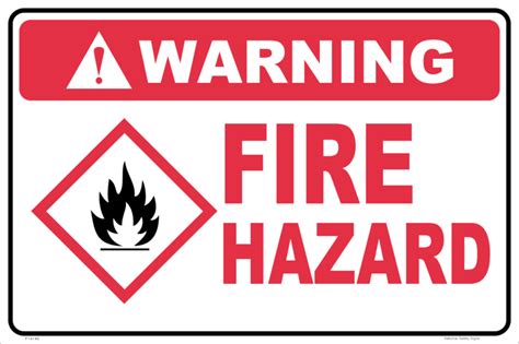 Fire Hazard Sign F14140 National Safety Signs