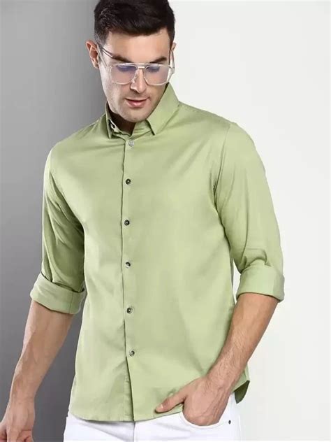 Men Satin Cotton Plain Shirt Formal Full Sleeves At Rs 365 Piece In Surat