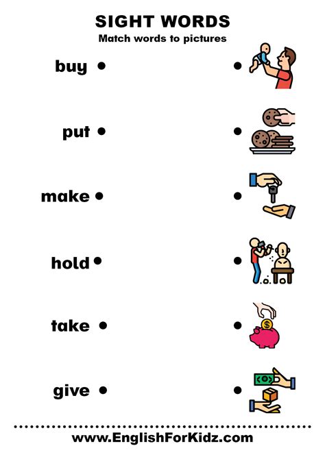 Sight Words Verbs Worksheet Artofit