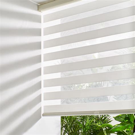 Persilux Cordless Zebra Blinds For Windows Free Stop Dual Layer Roller