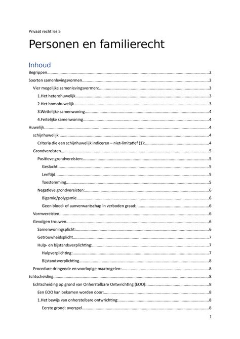 Privaat Recht Les Lesopname Sv Personen En Familierecht
