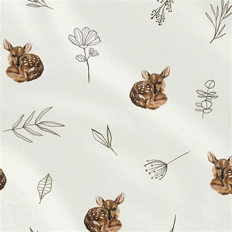 Deer Floral Purple Hopland Fabrics