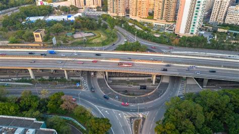 Aerial View Of Cityscape With Bridge And Freeway Traffic Dec 25 2023