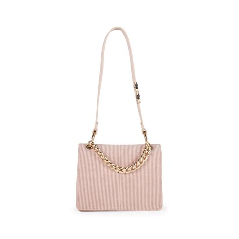 Bolsa Briefcase Suede Detalle Cadena Color Nude Cloe Factory Store