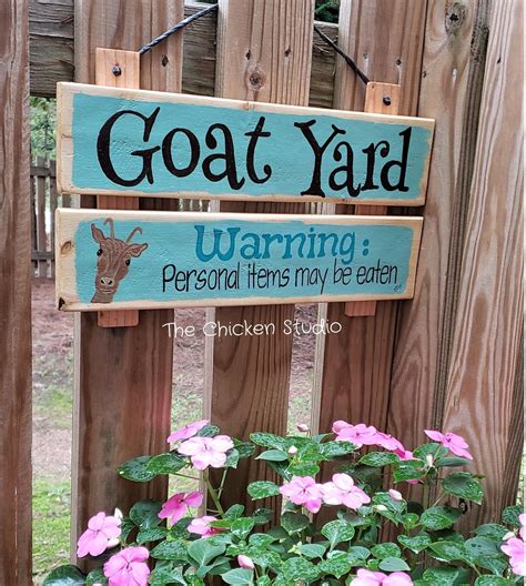 Goat Yard Goat Sign Funny Goat Farm Sign Outdoor sign | Etsy