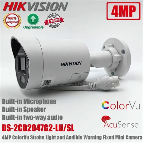 Hikvision DS 2CD2047G2 LU SL 4MP ColorVu Strobe Light And Audible