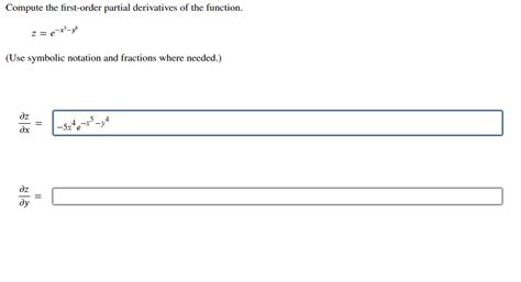 Solved Compute The First Order Partial Derivatives Of The