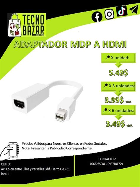 Adaptador Mdp A Hdmi Telegraph